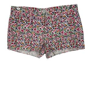 Madewell Ditsy Floral Print Raw Hem Denim Shorts